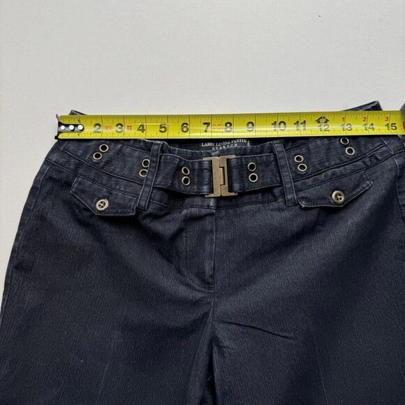 Larry Levine Petite Stretch Belted Cropped Jeans Size 10P, SKU: 166-2702 - Picture 4 of 8